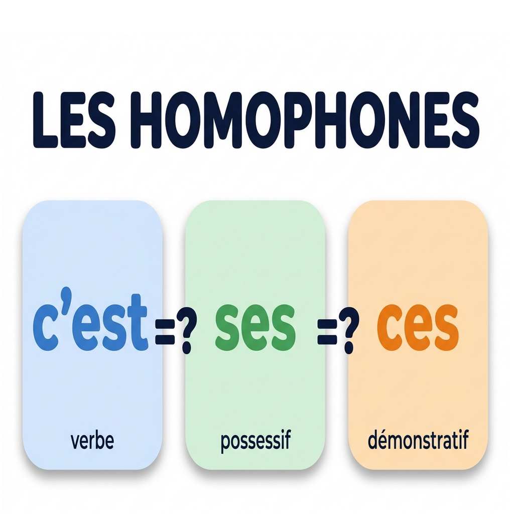 Les homophones : c'est, ses, ces