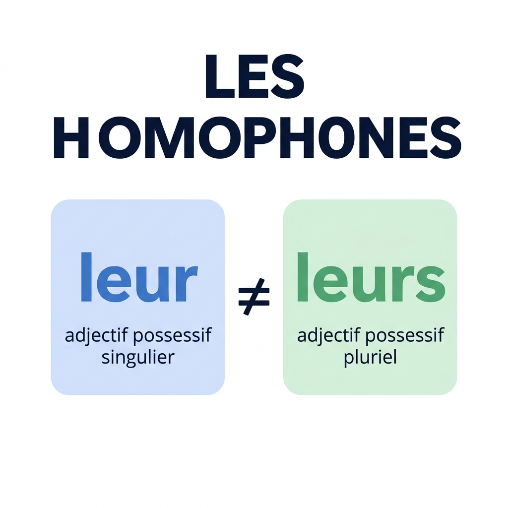 Les homophones : leur et leurs