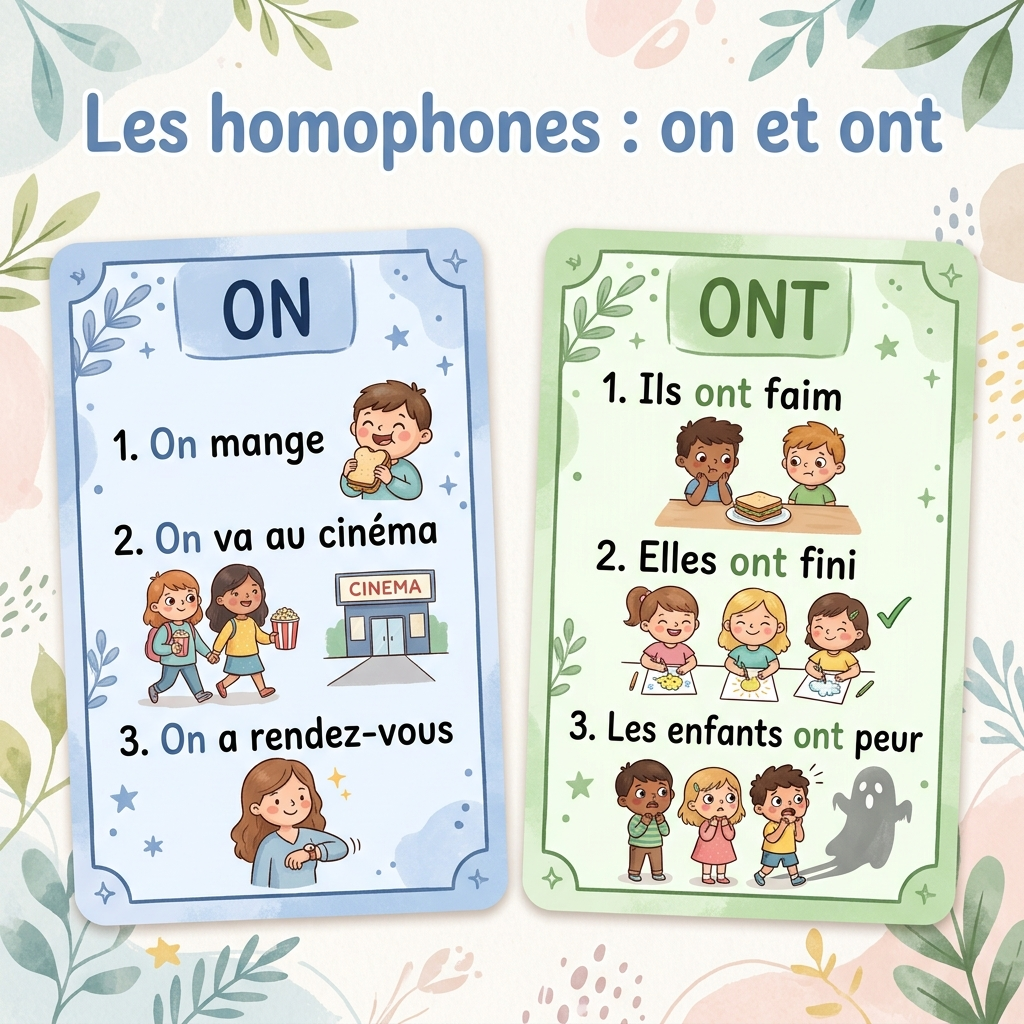 Les homophones : on et ont