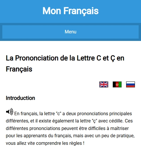 Prononciation du C